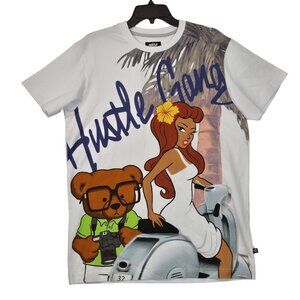 Hustle Gang Men's Size XL Cotton T-Shirt Short Sleeve Graphic Print White (55)